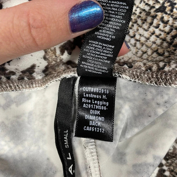 KORAL Lustrous High-rise Leggings Diamond‎ Back Brown Snakeskin Size Small - Picture 9 of 10